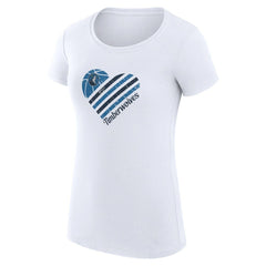 Minnesota Timberwolves G-III 4Her by Carl Banks Women's Super-Slim Fit Lightweight Heart T-Shirt White