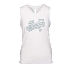 Boston Bruins Levelwear Women's Paisley Sweep V-Neck Tank Top - White | US 201425411