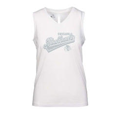 Chicago Blackhawks Levelwear Women's Paisley Sweep V-Neck Tank Top - White | US 201425415