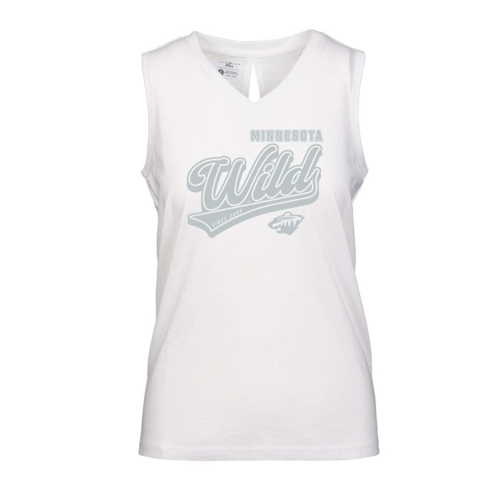 Minnesota Wild Levelwear Women's Paisley Sweep V-Neck Tank Top - White | US 201425420