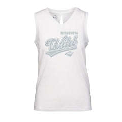 Minnesota Wild Levelwear Women's Paisley Sweep V-Neck Tank Top - White | US 201425420