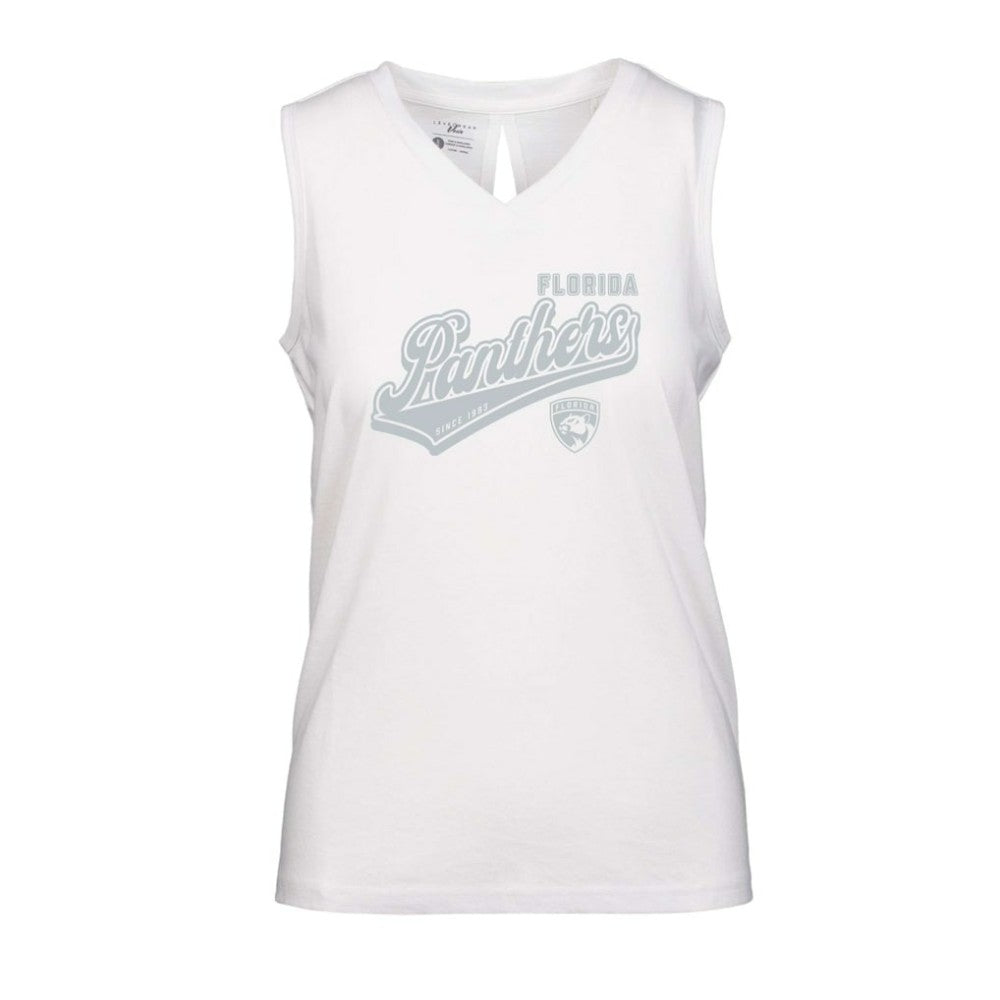 Florida Panthers Levelwear Women's Paisley Sweep V-Neck Tank Top - White | US 201425422