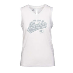 San Jose Sharks Levelwear Women's Paisley Sweep V-Neck Tank Top - White | US 201425428