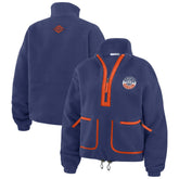 Edmonton Oilers WEAR by Erin Andrews Women's Polar Fleece Half-Zip Jacket - Royal | US 201429673