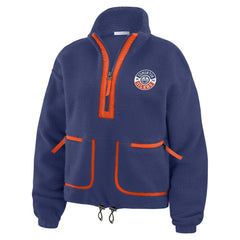 Edmonton Oilers WEAR by Erin Andrews Women's Polar Fleece Half-Zip Jacket - Royal | US 201429673