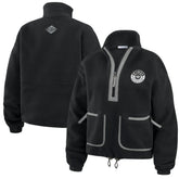 Los Angeles Kings WEAR by Erin Andrews Women's Polar Fleece Half-Zip Jacket - Black | US 201429678