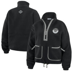 Los Angeles Kings WEAR by Erin Andrews Women's Polar Fleece Half-Zip Jacket - Black | US 201429678
