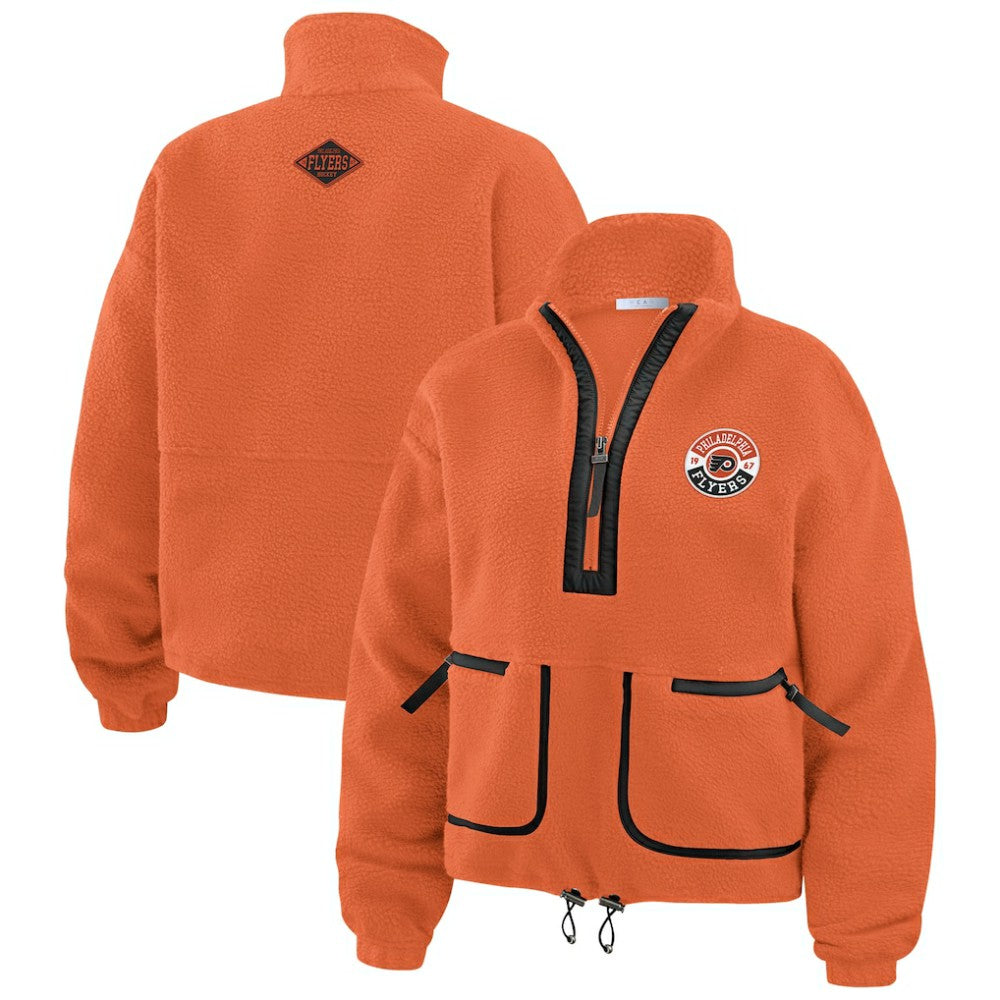 Philadelphia Flyers WEAR by Erin Andrews Women's Polar Fleece Half-Zip Jacket - Orange | US 201429679