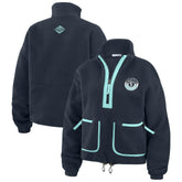 Seattle Kraken WEAR by Erin Andrews Women's Polar Fleece Half-Zip Jacket - Deep Sea Blue | US 201429691