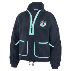 Seattle Kraken WEAR by Erin Andrews Women's Polar Fleece Half-Zip Jacket - Deep Sea Blue | US 201429691