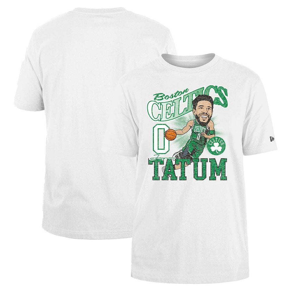 Jayson Tatum Boston Celtics Caricature Player T-Shirt White - New Era