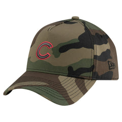 Chicago Cubs New Era Woodland Team Pop 9FORTY A-Frame Adjustable Hat - Camo Hats