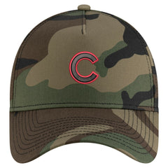 Chicago Cubs New Era Woodland Team Pop 9FORTY A-Frame Adjustable Hat - Camo Hats