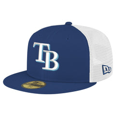 Tampa Bay Rays New Era Team Color 59FIFTY Trucker Fitted Hat - Navy Hats