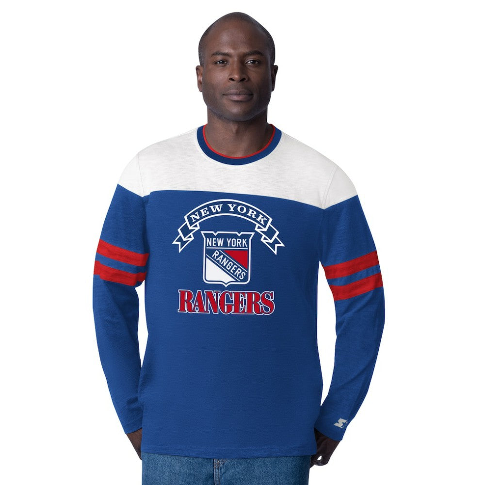New York Rangers Starter Blitz Durene Long Sleeve T-Shirt - Blue | US 201432188