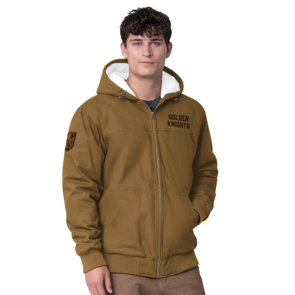 Vegas Golden Knights G-III Sports by Carl Banks Build Up Full-Zip Hoodie Jacket - Tan | US 201432315
