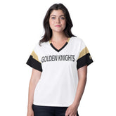 Vegas Golden Knights G-III 4Her by Carl Banks Women's Rink Oversized Rhinestone V-Neck T-Shirt - White | US 201432653