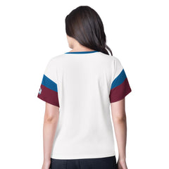Colorado Avalanche G-III 4Her by Carl Banks Women's Rink Oversized Rhinestone V-Neck T-Shirt - White | US 201432655