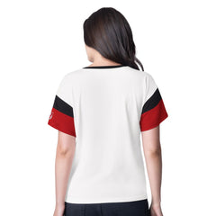 New Jersey Devils G-III 4Her by Carl Banks Women's Rink Oversized Rhinestone V-Neck T-Shirt - White | US 201432657