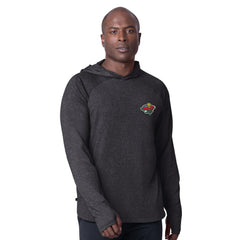 Minnesota Wild MSX by Michael Strahan Fast Track Raglan Long Sleeve Hoodie T-Shirt - Black | US 201432767
