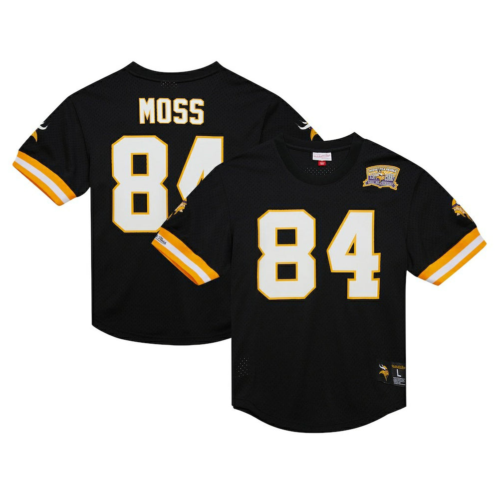 Randy Moss Minnesota Vikings Retired Player Name & Number Mesh Top - Black Tops