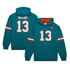 Dan Marino Miami Dolphins Retired Player Name & Number Pullover Hoodie - Aqua Hoodies