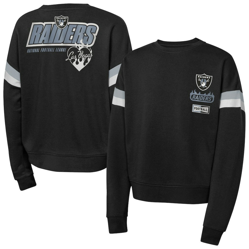 Las Vegas Raiders Girls Eternal Love Pullover Sweatshirt - Black Pullover