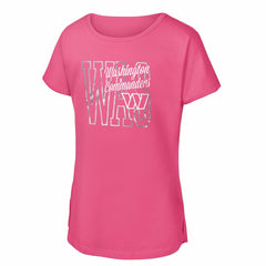 Washington Commanders Girls Youth Signal Caller Dolman T-Shirt - Pink T-shirts