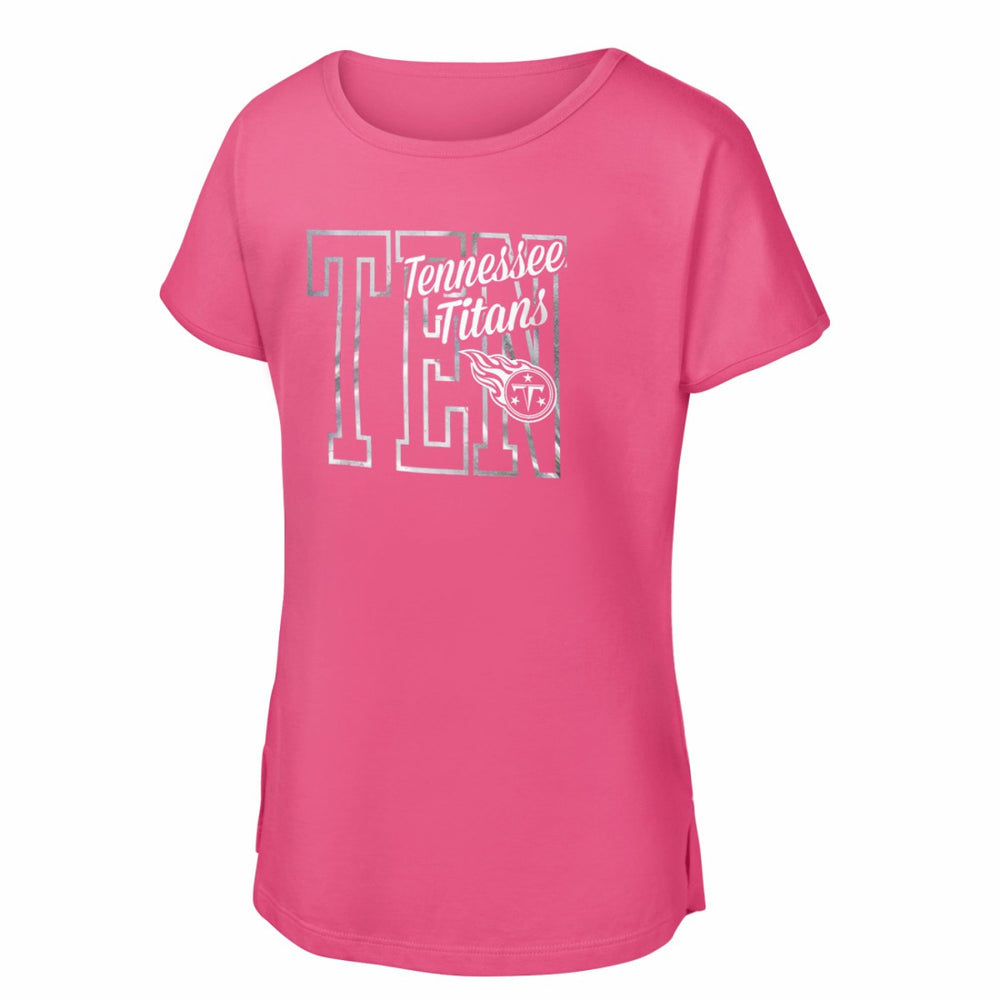 Tennessee Titans Girls Youth Signal Caller Dolman T-Shirt - Pink T-shirts