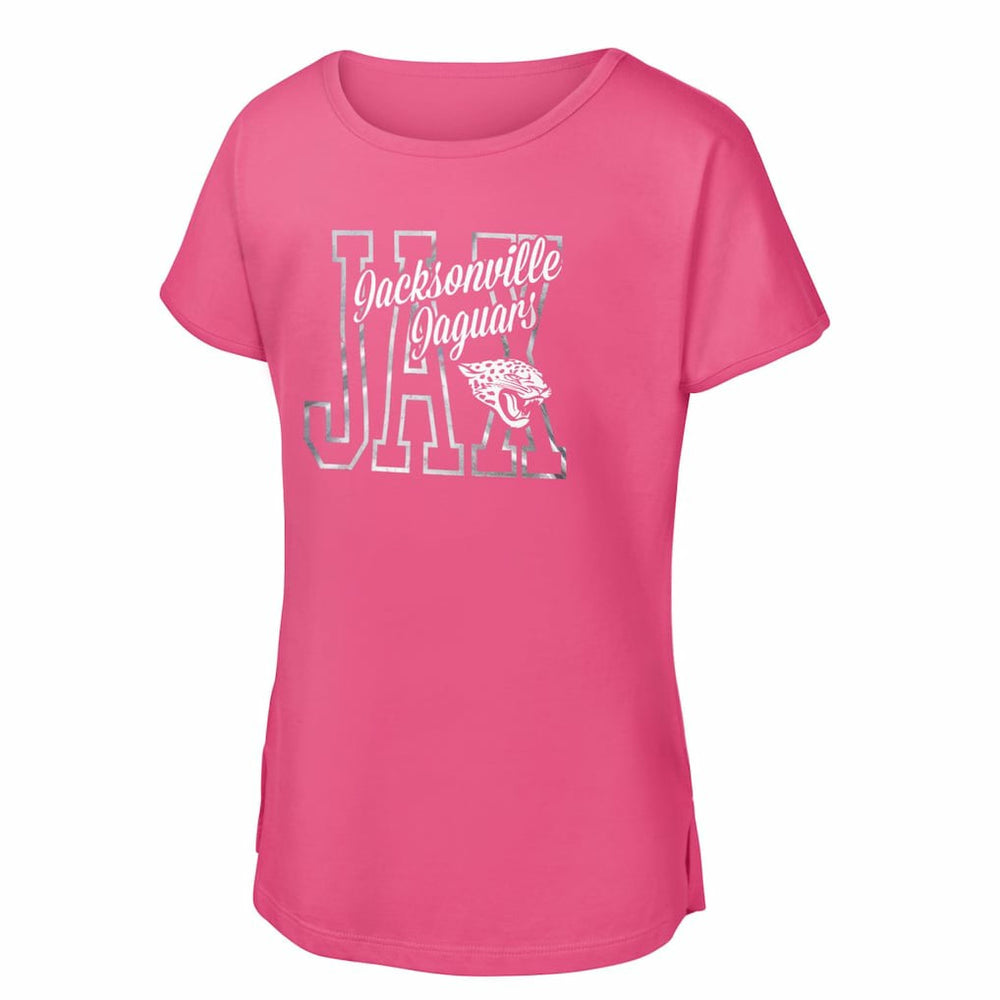 Jacksonville Jaguars Girls Youth Signal Caller Dolman T-Shirt - Pink T-shirts
