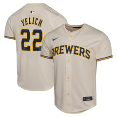Christian Yelich Milwaukee Brewers Nike Youth Home Game Player Jersey - Cream Jerseys