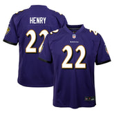 Derrick Henry Baltimore Ravens Youth Game Jersey - Purple Jerseys
