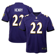 Derrick Henry Baltimore Ravens Youth Game Jersey - Purple Jerseys