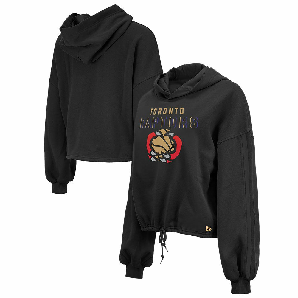 Toronto Raptors Women's 2024/25 City Edition Cropped Pullover Hoodie Black - New Era