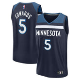 Anthony Edwards Minnesota Timberwolves Fast Break Replica Player Jersey Icon Edition Navy - Fanatics