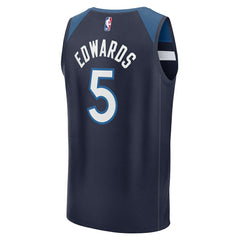 Anthony Edwards Minnesota Timberwolves Fast Break Replica Player Jersey Icon Edition Navy - Fanatics