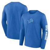 Detroit Lions One Pride Long Sleeve T-Shirt - Blue T-shirts