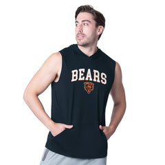 Chicago Bears MSX by Michael Strahan Action Sleeveless Pullover Hoodie - Navy Hoodies