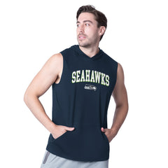 Seattle Seahawks MSX by Michael Strahan Action Sleeveless Pullover Hoodie - College Navy Hoodies