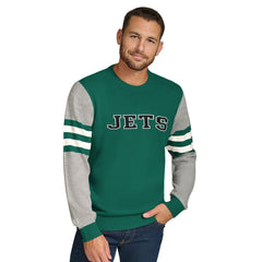 New York Jets Tommy Hilfiger Acrylic Crewneck Pullover Sweater - Green/Heather Gray Pullover