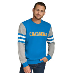 Los Angeles Chargers Tommy Hilfiger Acrylic Crewneck Pullover Sweater - Powder Blue/Heather Gray Pullover