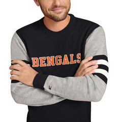 Cincinnati Bengals Tommy Hilfiger Acrylic Crewneck Pullover Sweater - Black/Heather Gray Pullover