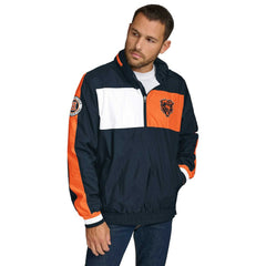 Chicago Bears Tommy Hilfiger Gael Lightweight Half-Zip Pullover Hoodie Jacket - Navy Hoodies