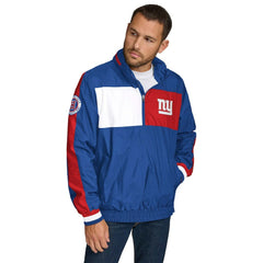 New York Giants Tommy Hilfiger Gael Lightweight Half-Zip Hoodie Jacket - Royal Hoodies