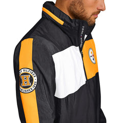 Pittsburgh Steelers Tommy Hilfiger Gael Lightweight Half-Zip Hoodie Jacket - Black Hoodies