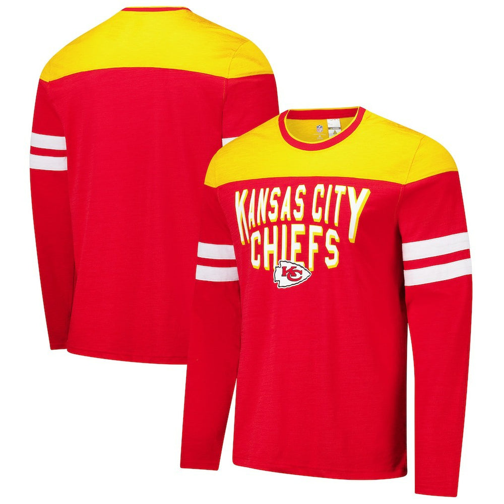 Kansas City Chiefs G-III Sports by Carl Banks Adaptive Hail Mary Long Sleeve T-Shirt - Red/Gold T-shirts
