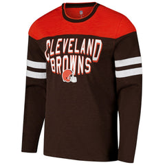 Cleveland Browns G-III Sports by Carl Banks Adaptive Hail Mary Long Sleeve T-Shirt - Brown/Orange T-shirts