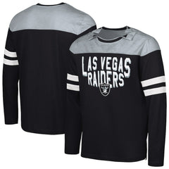 Las Vegas Raiders G-III Sports by Carl Banks Adaptive Hail Mary Long Sleeve T-Shirt - Black/Silver T-shirts
