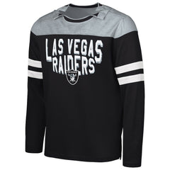 Las Vegas Raiders G-III Sports by Carl Banks Adaptive Hail Mary Long Sleeve T-Shirt - Black/Silver T-shirts