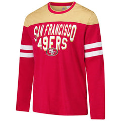 San Francisco 49ers G-III Sports by Carl Banks Adaptive Hail Mary Long Sleeve T-Shirt - Scarlet/Gold T-shirts